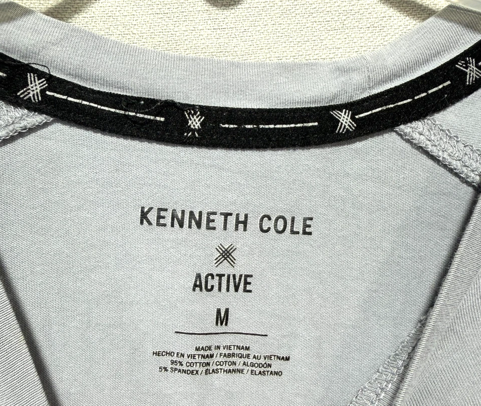 Camisa Kenneth Cole Active Tech para hombre M elástica transpirable suave algodón gris Foto 2 de 4