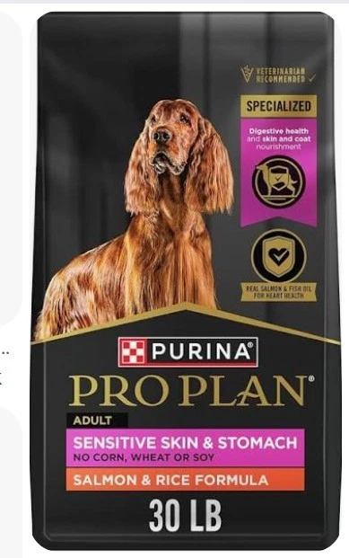 Purina Pro Plan Adult Sensitive Skin & Stomach–Salmon & Rice Dry Dog Food 30 lb