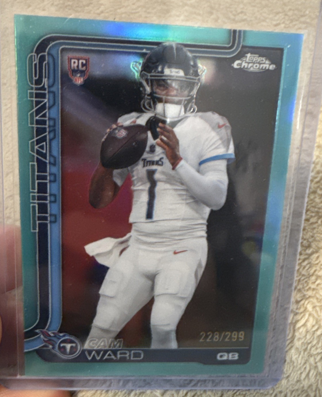 2025 Topps Chrome CAM WARD Teal Refractor RC Rookie /299 Titans Color Match