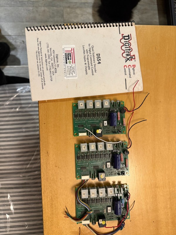 3 Digitrax DS54 Quad Stationary Decoder - Control and Monitor 12 switch tracks