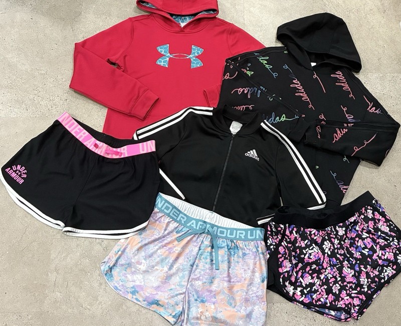 Girls UNDER ARMOUR/ADIDAS Athletic Shorts & Sweatshirts Lot, sz XL