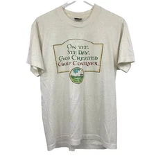 Vintage Screen Stars Best Crew Neck T-Shirt L On The 8th Day God Created Golf