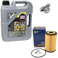 MotoröL Set 5W-40 5 Liter + ÖLfilter SH 424 P + Schraube FüR BMW 3Er 316I 318I
