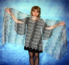 Handmade Knitted Goat Hair Fuzzy Orenburger Shawl Scarf Wrap Stole