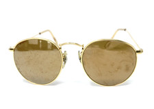 VINTAGE B L RAY BAN W1911 ROUND DIAMOND HARD MIRROR LENS AVIATOR SUNGLASSES