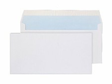 DL PLAIN WHITE ENVELOPES PEEL AND SEAL STRONG PAPER 110MM X 220MM 50P