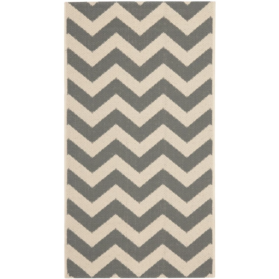 SAFAVIEH Indoor Outdoor CY6244-246 Courtyard Grey / Beige Rug - Image 2 of 4