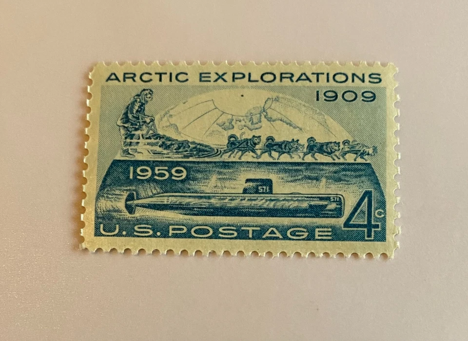 Rare - 1959 Arctic Explorations 4 Cents Stamp Mint Never Hinged OG. - Image 2 of 4