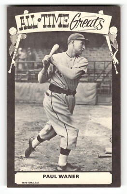 Paul Waner 1973-80 TCMA All-Time Greats Postcard Blank Back Pittsburgh Pirates