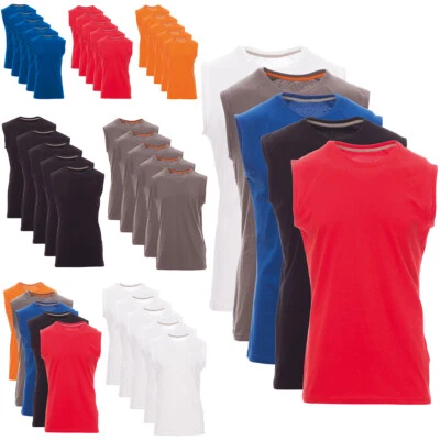 Herren 5er Pack T-Shirt ohne Ärmel Tanktop Muskelshirt Unterhemd Achselshirt - Bild 1 von 2