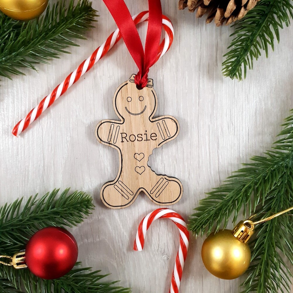 Personalised Gingerbread Woman Christmas Decoration Tree Gift First Present Fun