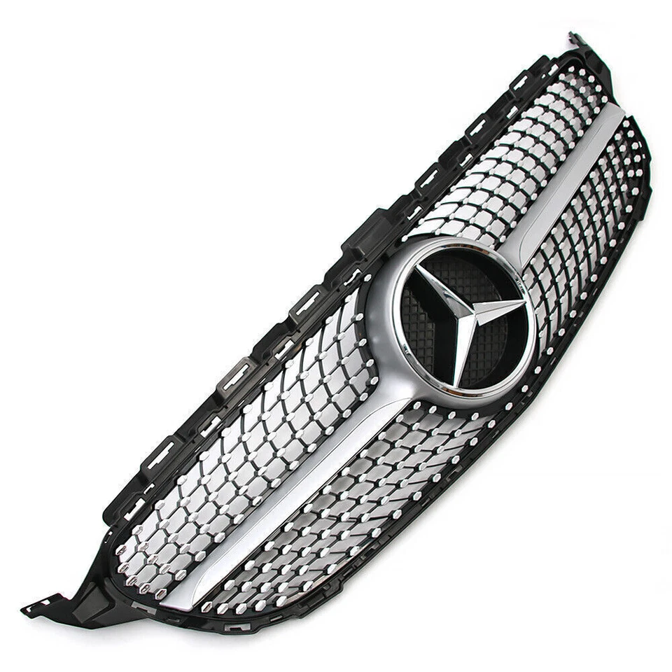 Front Grill W/Emblem For 2015-2018 Mercedes Benz W205 C350 C250 C300 C200 Grille Foto 3 de 4