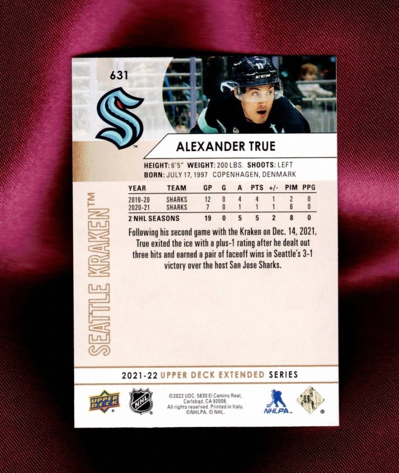 2021-22 Upper Deck Extended ALEXANDER TRUE #631 Base HIGH GLOSS 02/10 SSP - Image 2 of 2