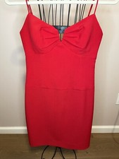 Black Halo Bodycon Mini-Dress, Red - Spaghetti Strap, Sweetheart, Pintuck