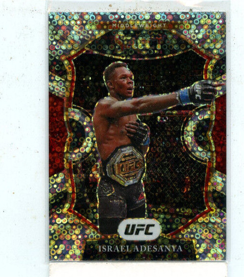 Israel Adesanya 2021 Panini Select Select Concourse Silver Disco Prizm Card #64