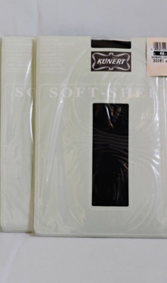 2 Pair Kunert Soft and Sheer Black Fine Tights  Pantyhose Size Large 46-48