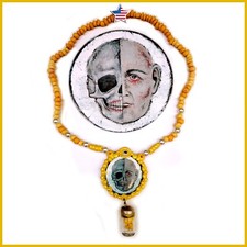 Sun Talisman Life Death Skull Money Attraction Amulet Pendant Necklace Coin Urn