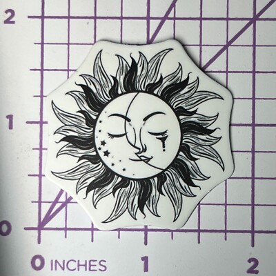 Sun Moon  Weeping Together - B + W - Vinyl Sticker Decal Sticker Bomb Wanderlust