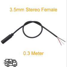 50pcs 30cm Audio AUX Cord 3.5mm Stereo Female Jack 3pin Wire DIY Pigtail Cable