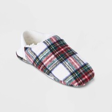 Wondershop Sherpa Lined Slipper Socks Christmas Festive Plaid Adult S/M 5179