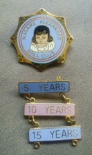 Madame Alexander Doll Club 5 10 15 Years Pin Bars Set Goldtone Brooch