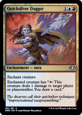 MTG Dominaria Remastered U Quicksilver Dagger #195 PLAYSET 4x x4