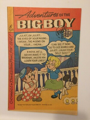 Adventures Of The Big Boy Comics 198 Cartoon Bronze Age Promotional VF