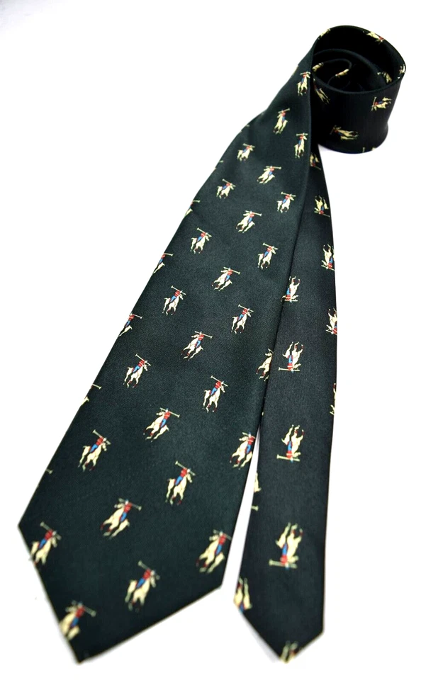 Corbata Cuello De Colección Mercedes Años 60 70 Alta Moda Polo Jugador Foulard Seda 54" x 3.25" Foto 3 de 4