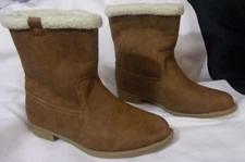 Jands Women's Tan Brown Faux leather Boots wool lining size 11
