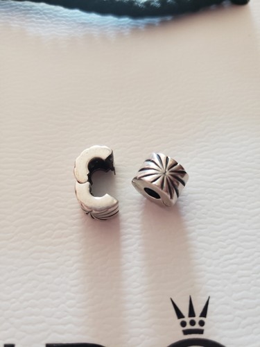 Pandora Retired (790210) Sunburst Clip. Set Of 2 Charms. Pre-owned