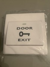 Door Release Button Press to Exit Switch Bottom Cover White Plastic Panel Metal