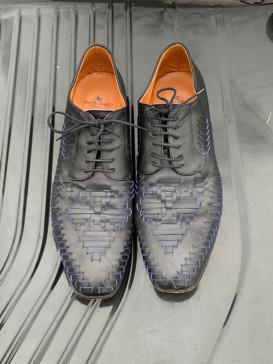 ETRO Woven Black w/ Blue Accent Men