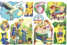 Mamelok English Embossed Scrap Die Cut - Cute Babies, Toddlers, Children 1306