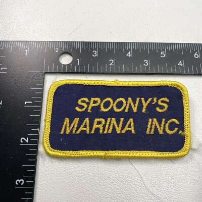 Vtg SPOONY S MARINA INC. Advertising Mays Landing New Jersey Patch (Boating)24KC