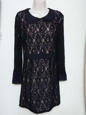 OASIS OCCASION BLACK LACE OVERLAY SHIFT DRESS SIZE UK 10 EUR 36