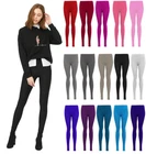 Women Plain Stretchy Leggings gym Pants Elasticated Full Length Long UK 8-26