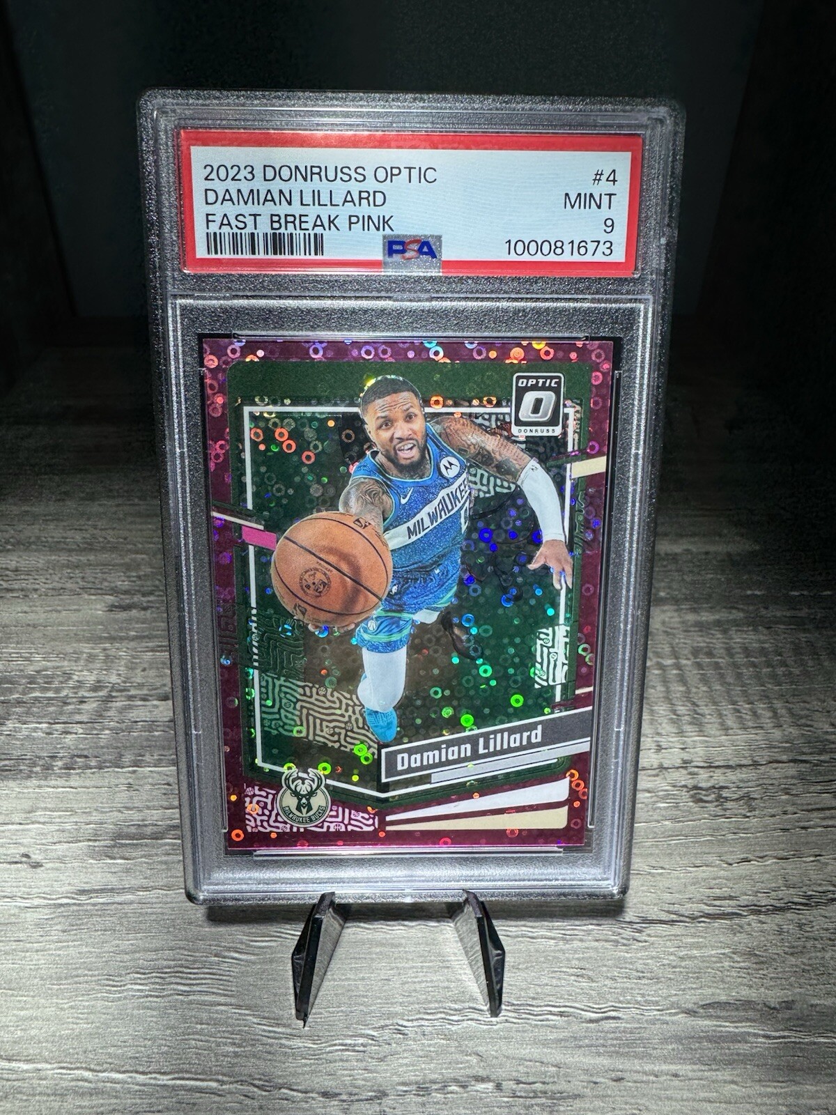 2023 Donruss Optic Damian Lillard Pink Fast Break 1/25 PSA 9 POP 1