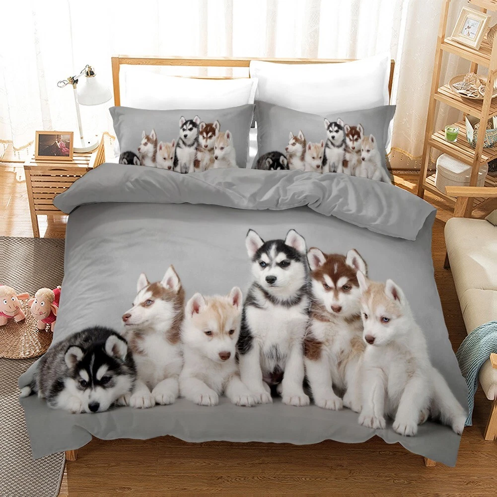 3D Puppy Duvet Cover Bedding Set with Pillowcases