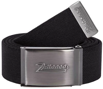 2Stoned Stretch-Gürtel SPEED Matt geprägt, Schwarz, 130cm - 150cm dehnbar