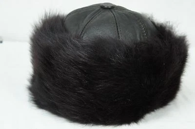 Victoria Bonnet Cagoule en Cuir Peau de Mouton Shearling Marron Hiver S-2XL - Photo 1/4