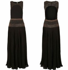 TOPSHOP PREMIUM BLACK MAXI DRESS EMBELLISHED LONG DRESS EVENING COCKTAIL new