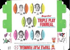 1977 Burger Chef Funmeal Complete Tray TEXAS RANGERS Uncut MSA Discs