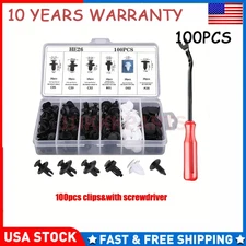 100x Mixed Plastic Car Fastener Clips Kit Push Retainer Pins Rivets Bumper Door