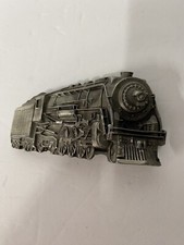 Vtg 1979 Steam Engine Railroad Train Locomotive Belt Buckle Indiana Metal