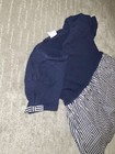 EUC Baby Gap girl Navy White Stripes Dress With A Bow Short Sleeve 3T — photo 4