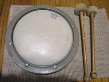 VINTAGE REMO WEATHER KING PRACTICE DRUM PAD USA & 2 DRUM MALLETS ONE IS A LUDWIG