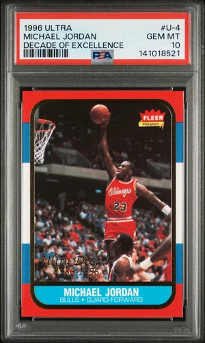 1996 Fleer Ultra #U-4 Michael Jordan Decade of Excellence PSA 10 Gem MT || (521)