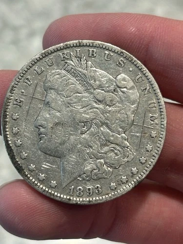 1893 MORGAN SILVER DOLLAR,  VF DETAILS! BETTER DATE! TOUGH COIN***