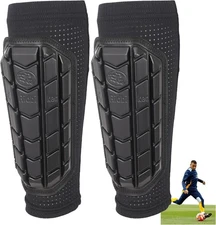 Soccer Shin Guards Pads, High Impact Resistant Calf Small, Black 