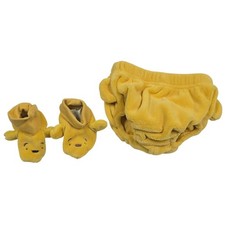 Classic Pooh Disney Baby Yellow Plush Diaper Cover Booties Set One Size VTG Y2K